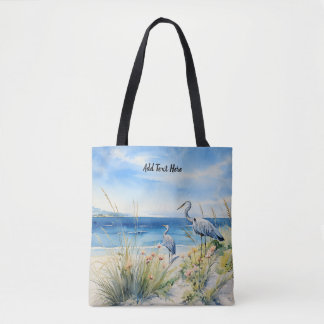 Blauwe Reiger Gepersonaliseerd Tote Bag