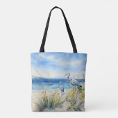 Blauwe Reiger Gepersonaliseerd Tote Bag (Achterkant)