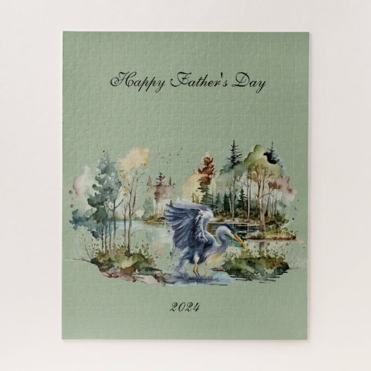 Blauwe reiger in Lake Happy Vaderdag puzzel (Verticaal)