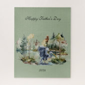 Blauwe reiger in Lake Happy Vaderdag puzzel Legpuzzel (Verticaal)