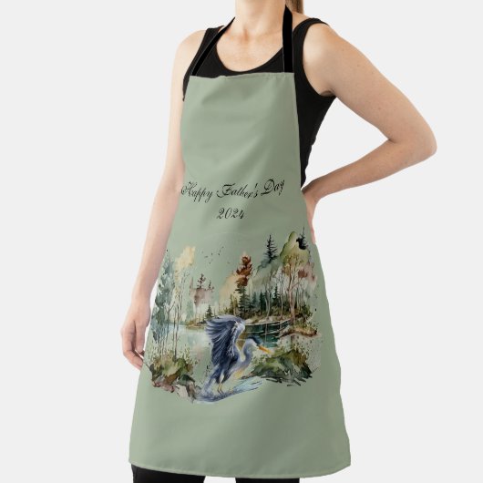 Blauwe reiger in Lake Happy Vaderdag Schort (Insitu)