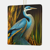 Blauwe reiger in Reeds Keramisch Ornament (Links)