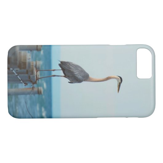 Blauwe reiger kijkt in het blauw Case-Mate iPhone case (Achterkant (Horizontaal))