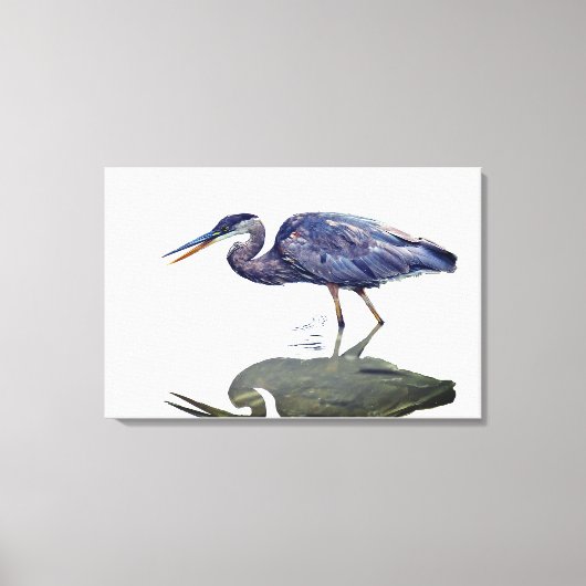 Blauwe reiger kunst canvas afdruk (Voorkant)