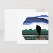 Blauwe reiger - Pacific Northwest Feestdagenkaart (Voorkant / Achterkant)