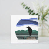 Blauwe reiger - Pacific Northwest Feestdagenkaart (Staand voorkant)
