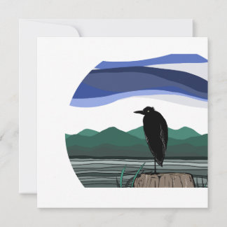 Blauwe reiger - Pacific Northwest Feestdagenkaart