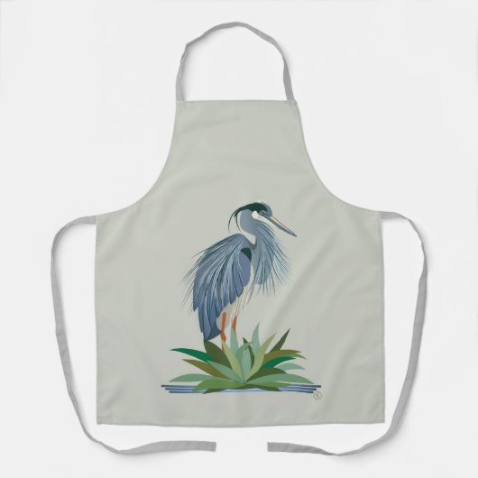 Blauwe reiger schort (Voorkant)