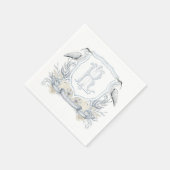 Blauwe Reiger Speciale Monogram Wapenschild Servet (Hoek)