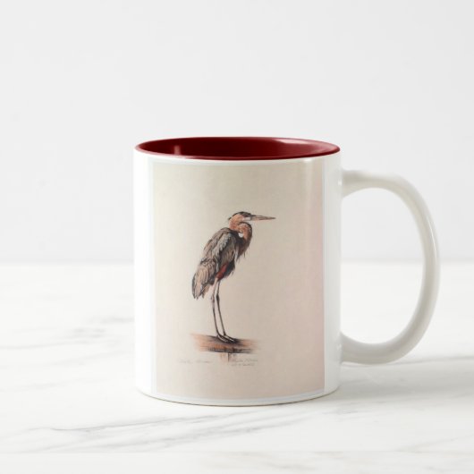 Blauwe Reiger Tweekleurige Koffiemok (Rechts)