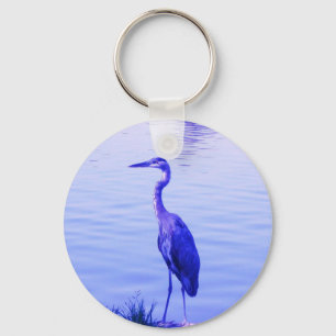 Blauwe Reiger Zilverreiger Sleutelhanger