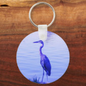 Blauwe Reiger Zilverreiger Sleutelhanger (Voorkant)