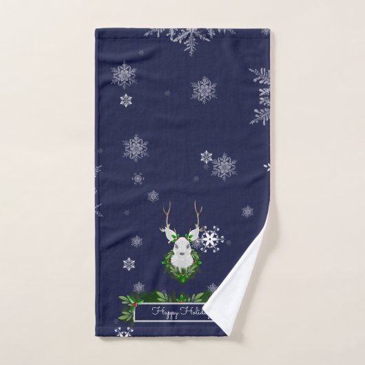 Blauwe Reindedardoekset Bad Handdoek (Handdoek)