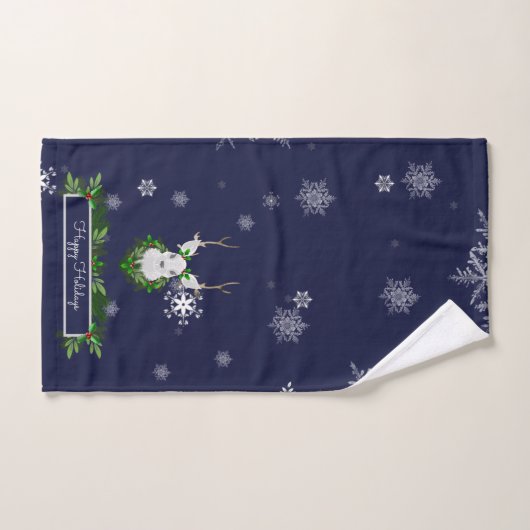 Blauwe Reindedardoekset Bad Handdoek (Handdoek)