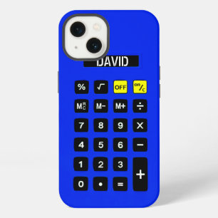 Blauwe rekenmachine met toetsenbord iPhone 13 hoesje