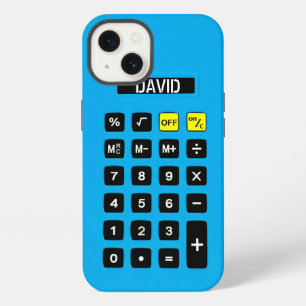 Blauwe rekenmachine met toetsenbord iPhone 13 hoesje