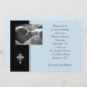 Blauwe Religieuze Fotokaart Kaart (Voorkant / Achterkant)