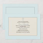 Blauwe religieuze uitnodiging (Voorkant / Achterkant)