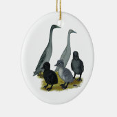 Blauwe Ren Eend Familie Keramisch Ornament (Rechts)