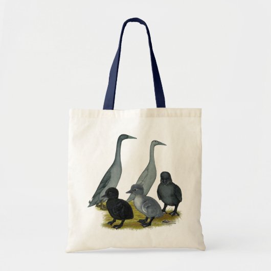 Blauwe Ren Eend Familie Tote Bag (Voorkant)