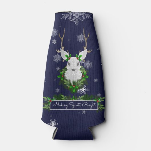 Blauwe rendierfles flesjeskoeler (Voorkant)