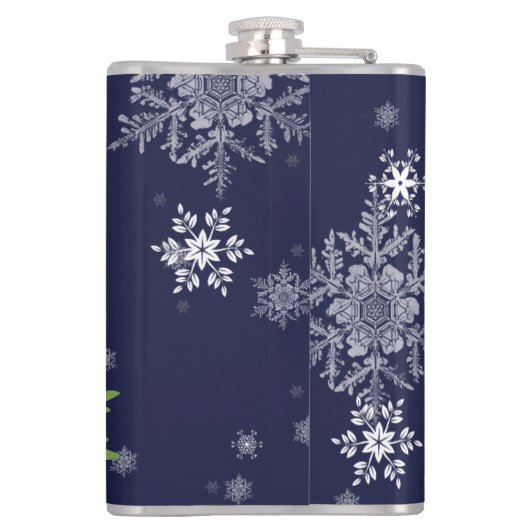 Blauwe rendierfles heupfles (Achterkant)