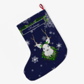 Blauwe rendierhouderij grote kerstsok (Achterkant (Hangend))
