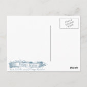 Blauwe  rendierillustratie briefkaart (Achterkant)