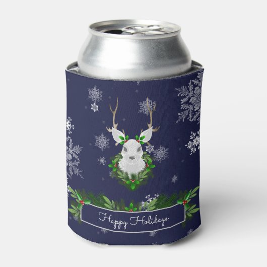 Blauwe rendierkoeler blikjeskoeler (Blikje Voorkant)