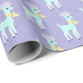 Blauwe rendierlavendel cadeaupapier (Rol Hoek)