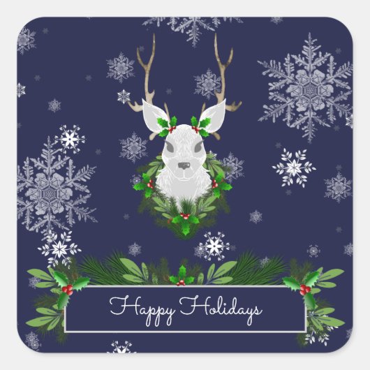 Blauwe rendierSticker Vierkante Sticker (Voorkant)