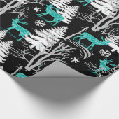 Blauwe rendiervis in het Bos-vakantiewerkdocument Cadeaupapier (Hoek)