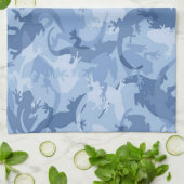 Blauwe reptiel camouflage keukenhanddoek (Gevouwen)