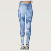 Blauwe reptiel camouflage Leggings (Voorkant)