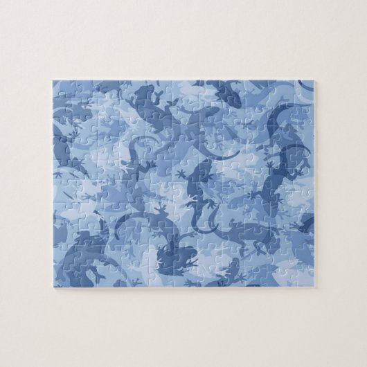 Blauwe reptielencamouflage legpuzzel (Horizontaal)