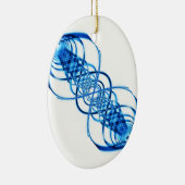 Blauwe-resonantiegolf-ornament Keramisch Ornament (Rechts)