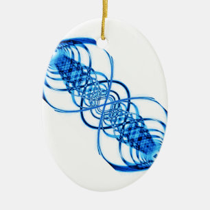 Blauwe-resonantiegolf-ornament Keramisch Ornament