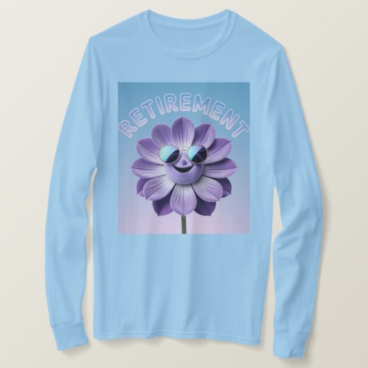 Blauwe Retirement Lavendel Flower T-shirt (Design voorkant)