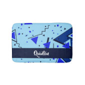 Blauwe retro afdruk badmat (Voorkant)
