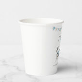 Blauwe Retro Auto Verjaardag Papier Cups Papieren Bekers (Rechts)