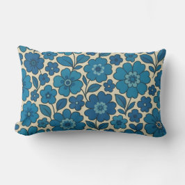 Blauwe Retro Bloemenkussen voor de Bank of Stoel Kussen