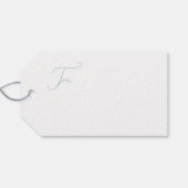 Blauwe Retro Boho Minimalistische Kerst Cadeaulabel (Achterkant Horizontaal)