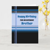 Blauwe Retro Broer Verjaardag Kaart (Gele Bloem)