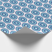 Blauwe retro cadeaupapier (Hoek)