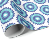 Blauwe retro cadeaupapier (Rol Hoek)