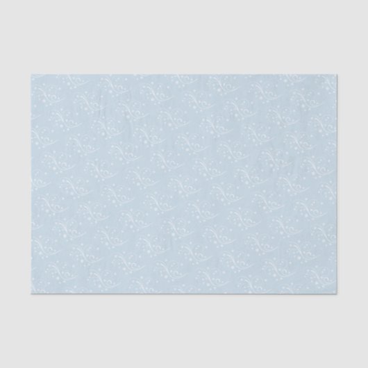 Blauwe Retro Coord van de Dansers van het Huwelijk Tissuepapier (Voorkant)
