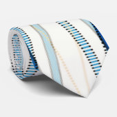 Blauwe retro gestreepte stropdas (Opgerold)