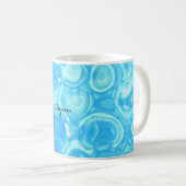 Blauwe Retro Glamour Circle Art Swirl Koffiemok (Voorkant rechts)