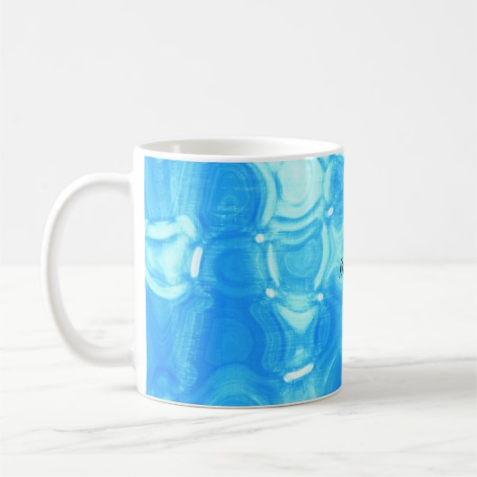 Blauwe Retro Glamour Circle Art Swirl Koffiemok (Links)