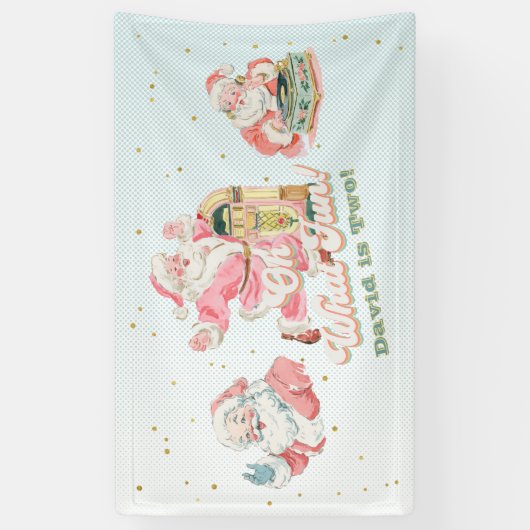 Blauwe Retro Groovy Kerstman-Boy Verjaardag Spandoek (Verticaal)